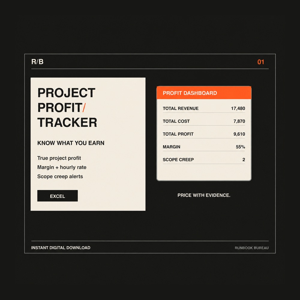 Project Profit Tracker — existing Runbook Bureau product overview